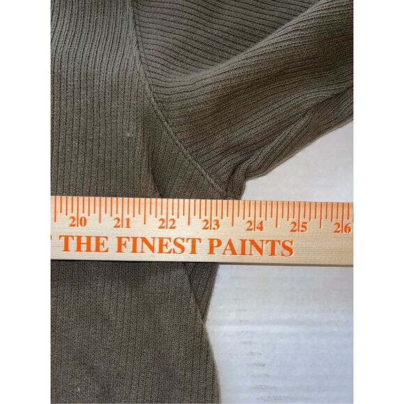 Eddie Bauer Legend Sweater Mens Large Green Mock Neck‎ Elbow Patches A45 - Picture 4 of 13